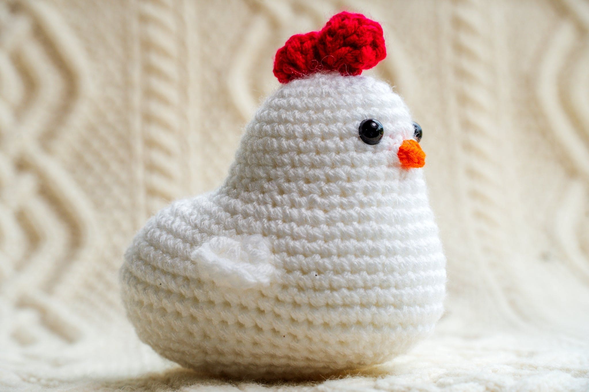 Connemara Sheep & Wool Centre Hand crocheted Chicken - White