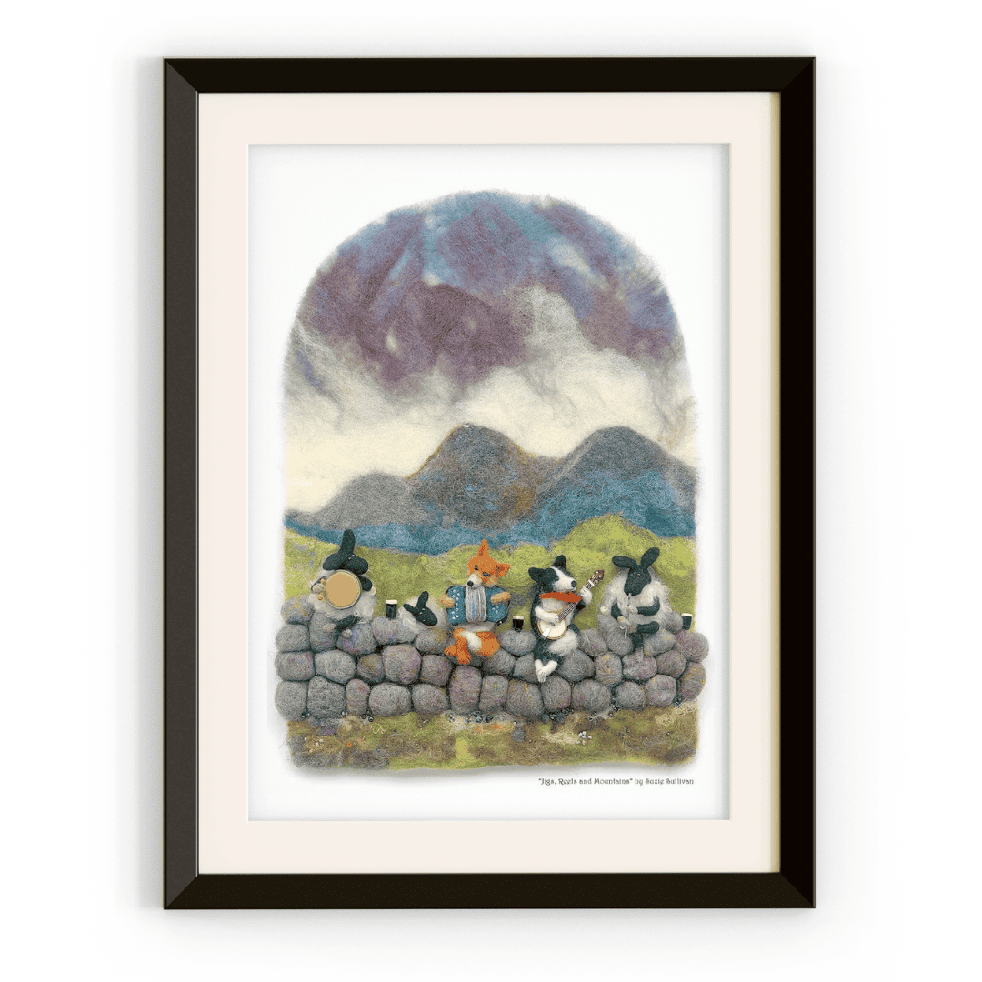 Connemara Sheep & Wool Centre Print Jigs Reels and Mountains - A3 Print