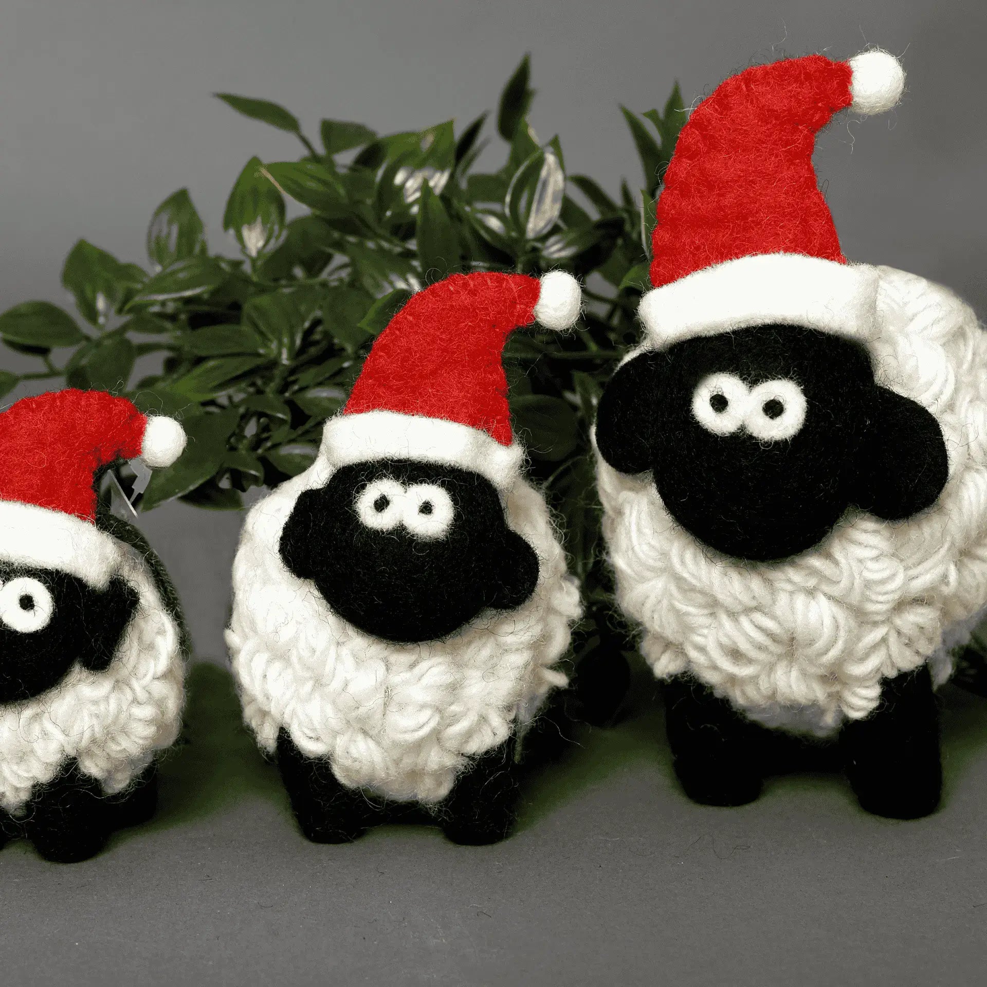 Erin Knitwear Knitted Sheep Collectable with Santa hat