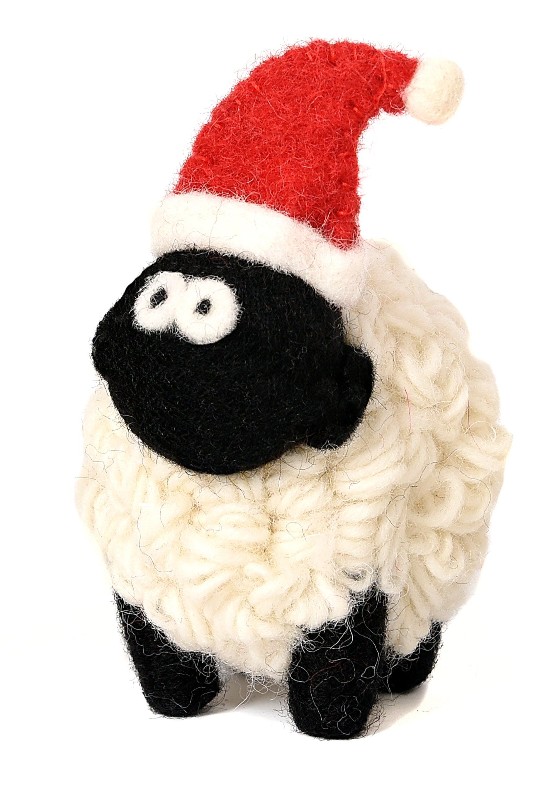 Erin Knitwear Large Knitted Sheep Collectable with Santa hat