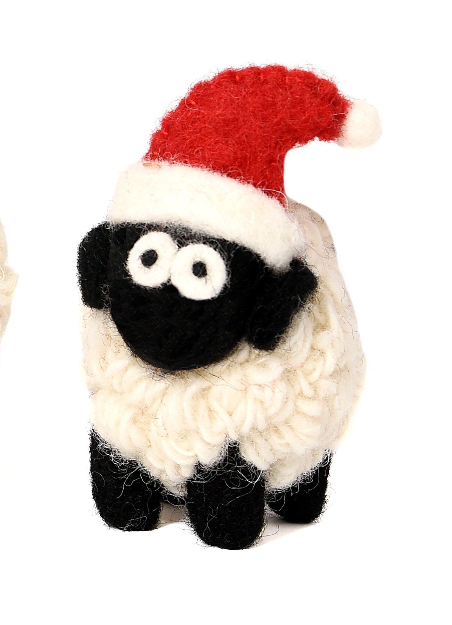 Erin Knitwear Small Knitted Sheep Collectable with Santa hat
