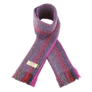 Mucros Weavers Skellig scarf Pink Purple and Grey Ladies Skellig Scarf