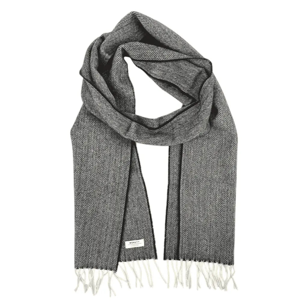 McNutt Lambswool Scarf - Charcoal Herringbone