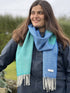 Connemara Sheep & Wool Centre Lambswool Scarf Ladies- Aqua Wave
