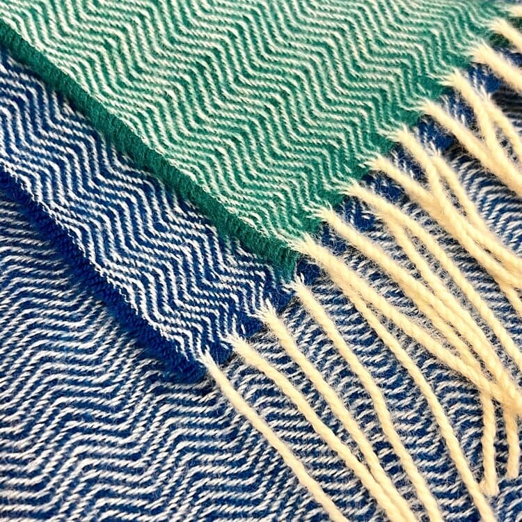 Connemara Sheep & Wool Centre Lambswool Scarf Ladies- Aqua Wave