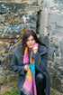 Connemara Sheep & Wool Centre Lambswool Scarf- Ladies- Hyacinth and Orange Check