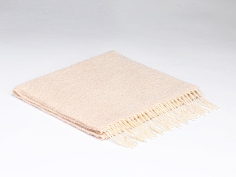 Connemara Sheep & Wool Centre Lambswool Scarf Ladies- Linen Herringbone