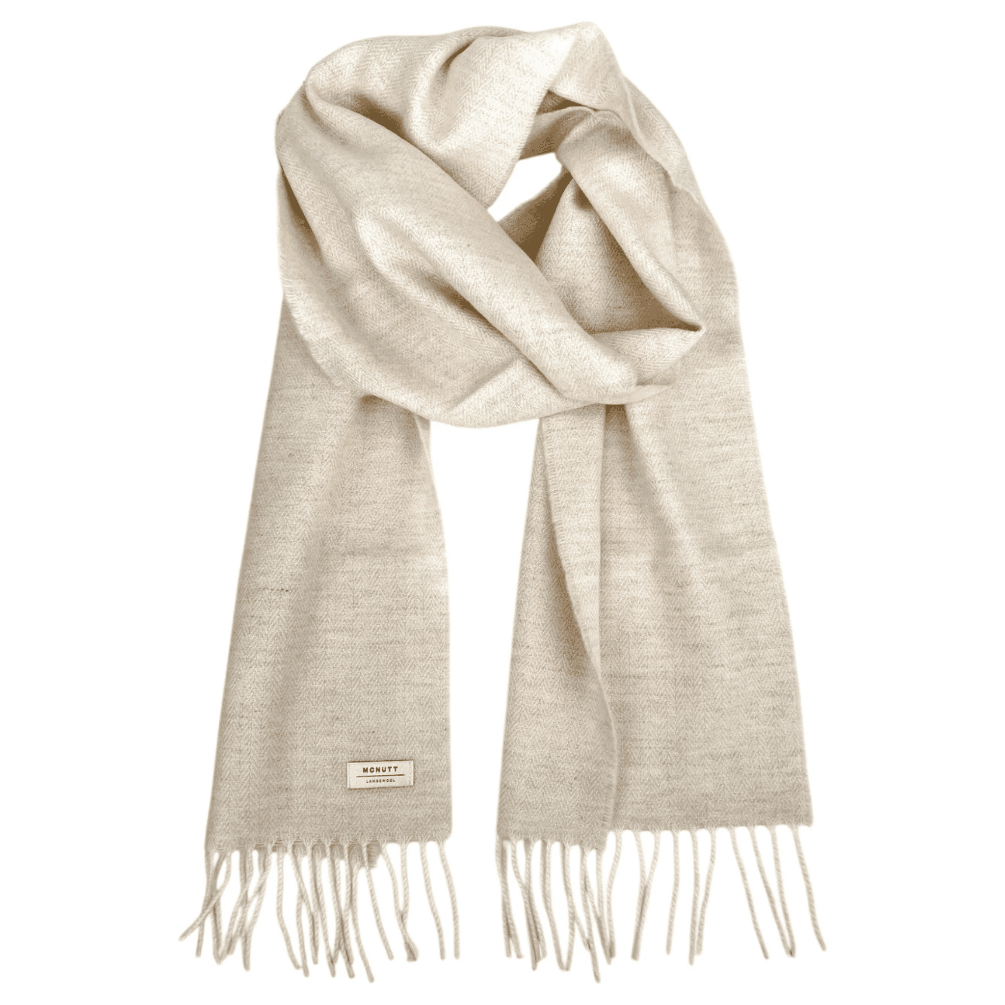 Connemara Sheep & Wool Centre Lambswool Scarf - Linen Herringbone