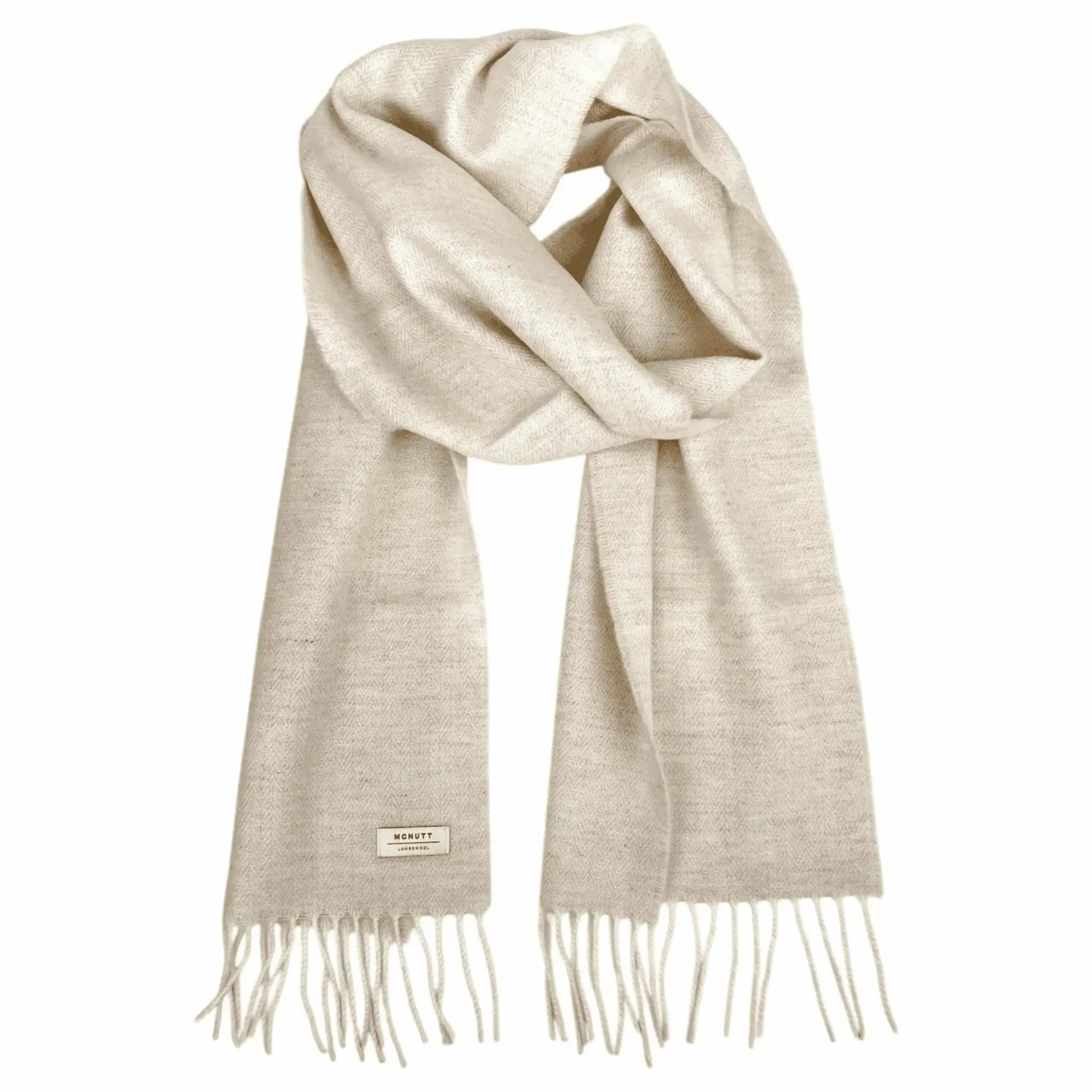 McNutt Lambswool Scarf - Linen Herringbone