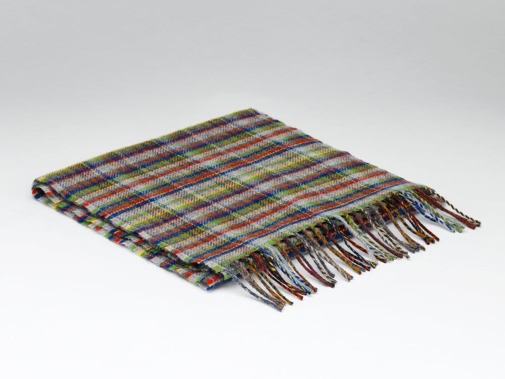 Connemara Sheep & Wool Centre Lambswool Scarf Mens - Glen Mini Check