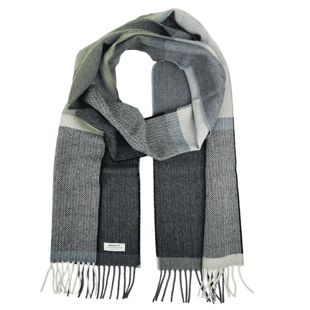 McNutt Lambswool Scarf - Navy and Smoke