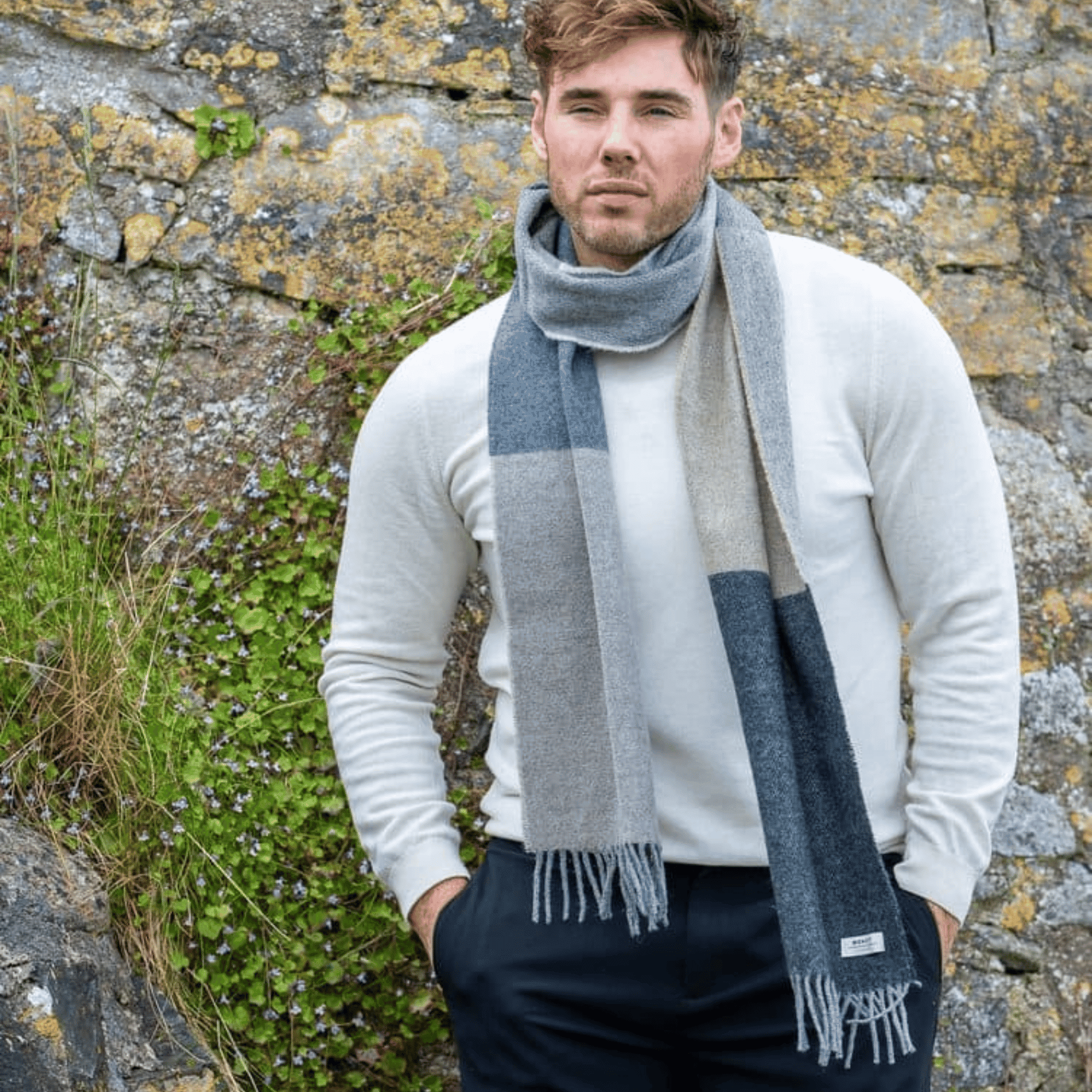 Connemara Sheep & Wool Centre Lambswool Scarf - Tokyo Stripe