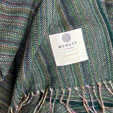 McNutt Lambswool Throw - Bottlegreen Rainbow