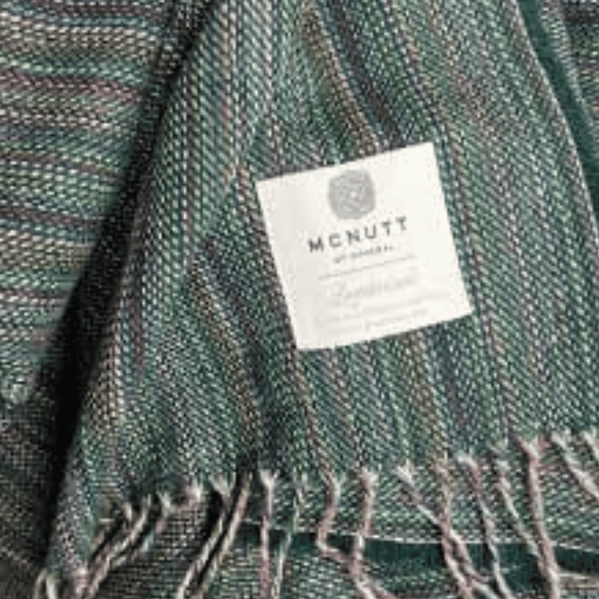 McNutt Lambswool Throw - Bottlegreen Rainbow