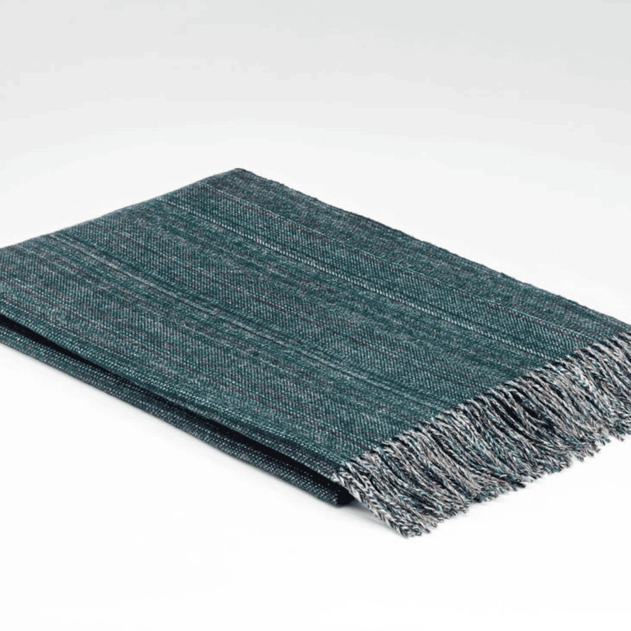 McNutt Lambswool Throw - Bottlegreen Rainbow