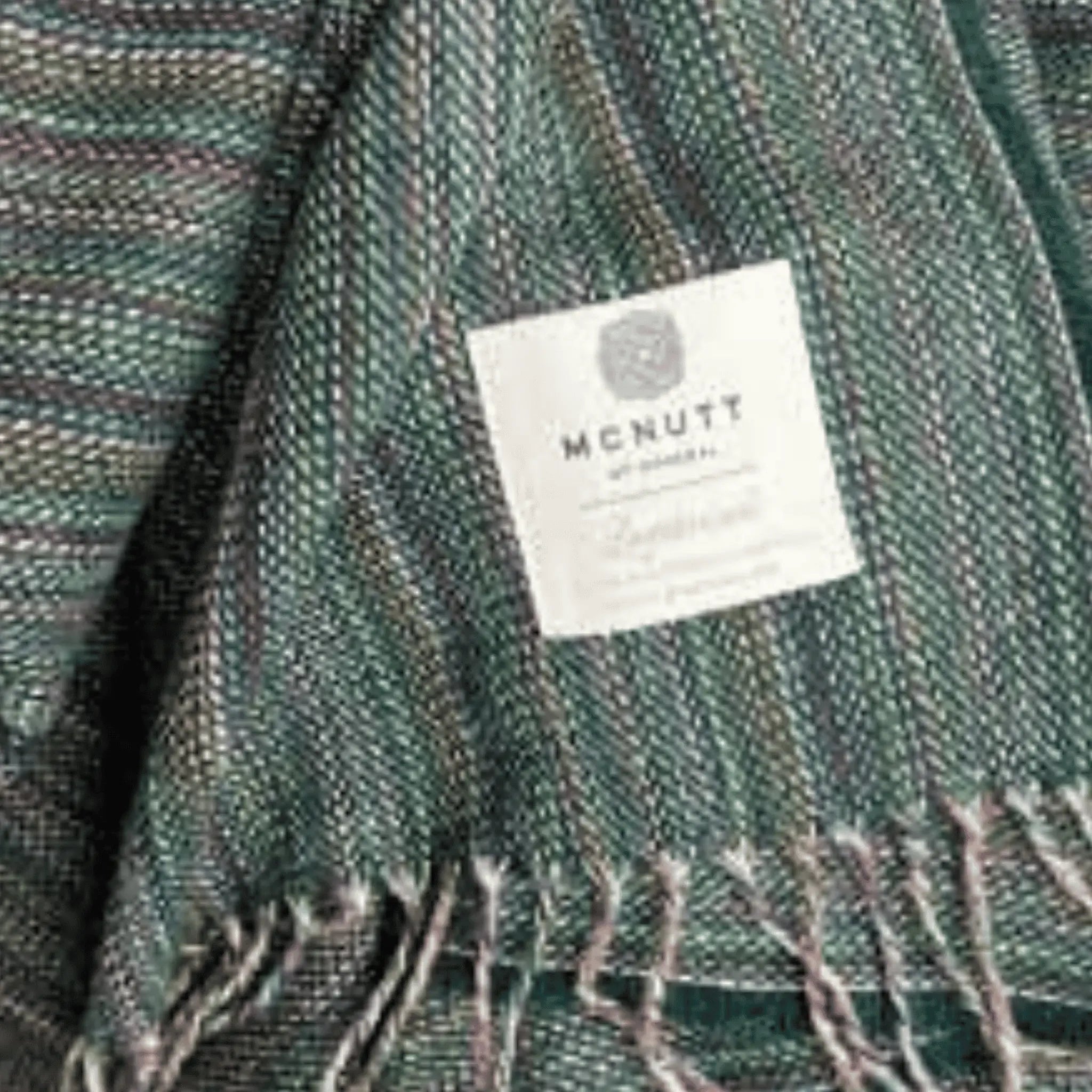 McNutt Lambswool Throw - Bottlegreen Rainbow