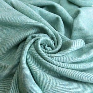 McNutt Lambswool Throw - Spearmint Herringbone