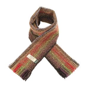 Muckross Weavers Skellig scarf in Charcoal Green and Red Mens Skellig Scarf