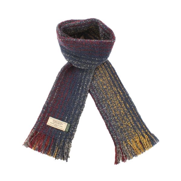 Muckross Weavers Skellig scarf in Navy Red and Tan Mens Skellig Scarf
