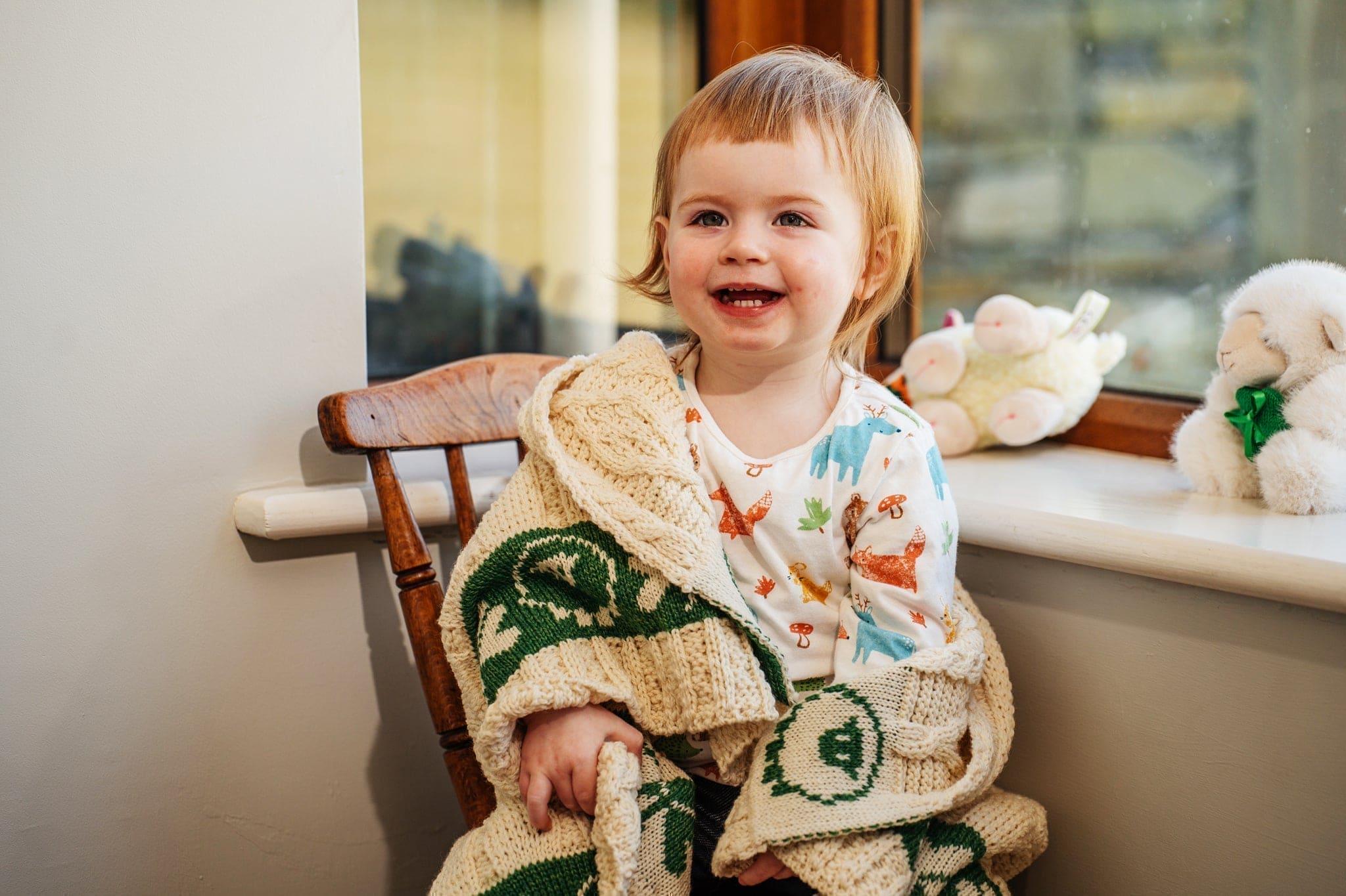 Aran Woolen Mills Merino Wool Bainin Baby Blanket