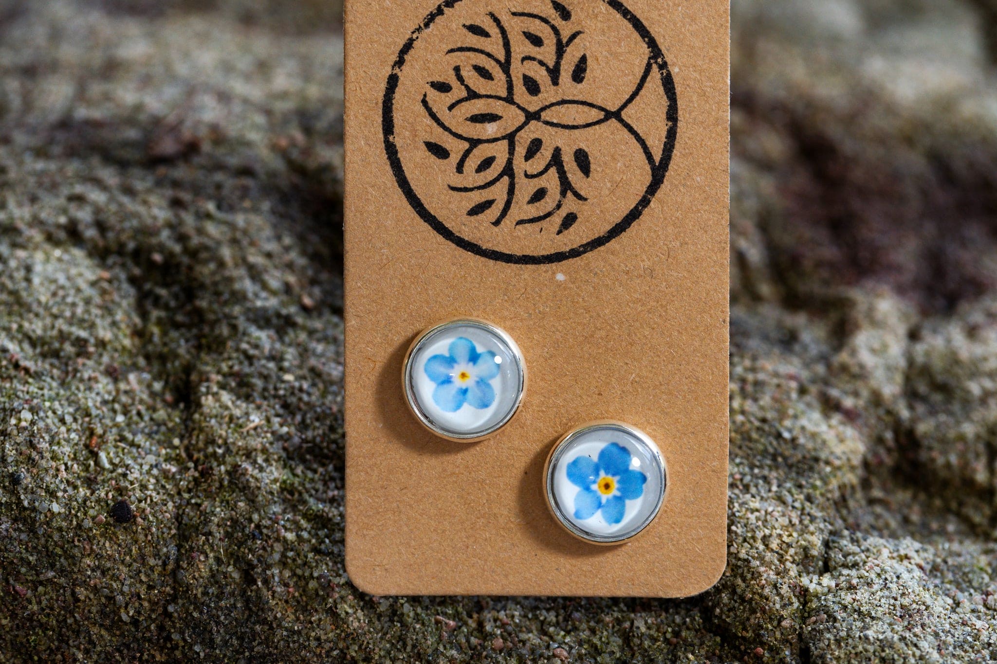 Planted By The Water Planted By the Waters Earrings - Botanical Studs Forget Me Not Flowers