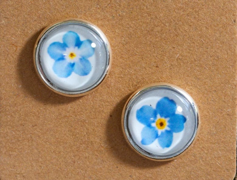 Planted By The Water Planted By the Waters Earrings - Botanical Studs Forget Me Not Flowers