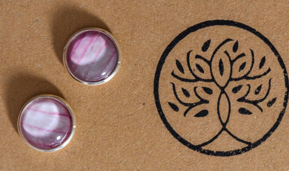 Planted By The Water Planted By the Waters Earrings - Botanical Studs Rose Flower