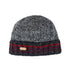Erin Knitwear Rib Pullon Hat with Turnup - Marled with Red Stripe