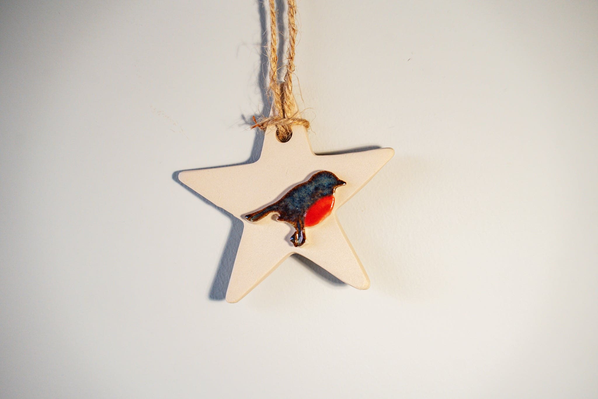 Yewfort Crafts Robin Star Decoration - Cream