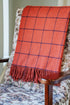 Wool Cashmere Throw - Paprika Windowpane
