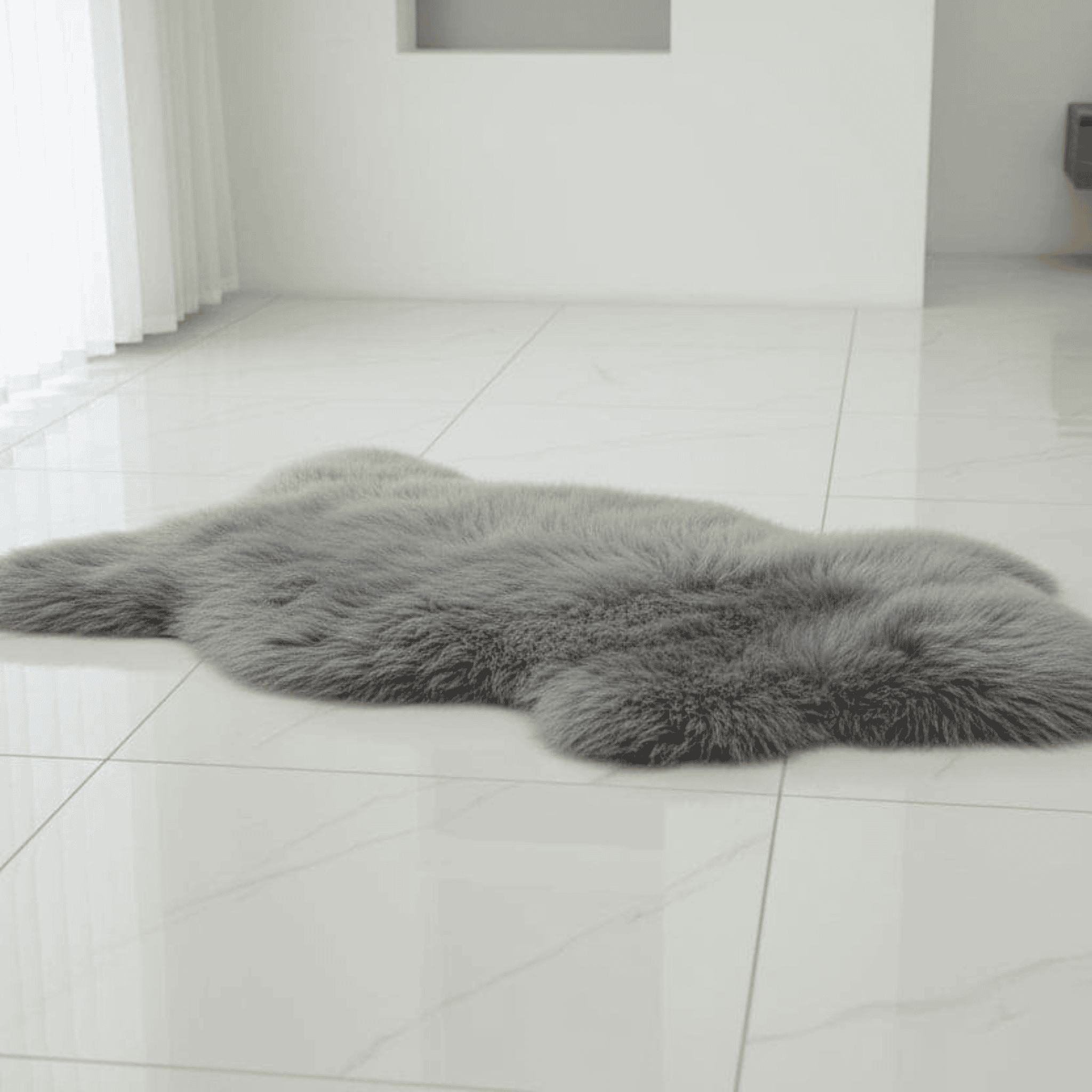 Connemara Sheep & Wool Centre Sheepskin Rug - Light grey - The Irish woolen Workshop