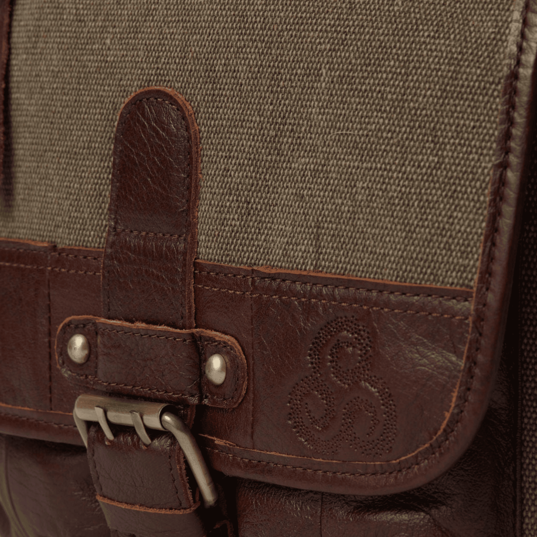 Aran Woollen Mills Single buckle Irish tweed and leather bag