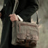 Aran Woollen Mills Single buckle Irish tweed and leather bag