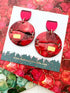 The Messy Brunette The Messy Brunette - Alcohol Ink Earrings in Red