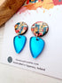 The Messy Brunette The Messy Brunette - Behaus Inspired Mini Drop Earrings Blue
