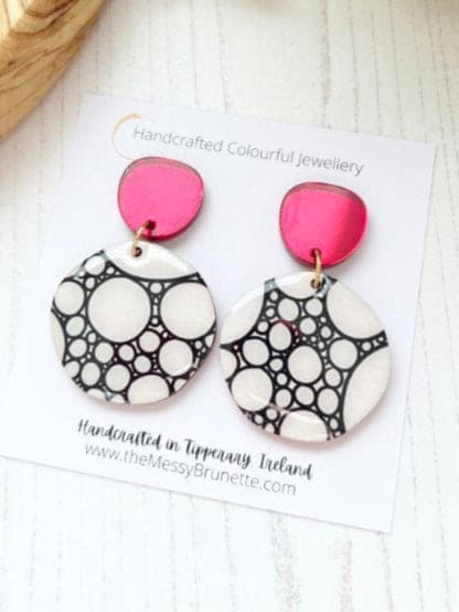 The Messy Brunette The Messy Brunette - Black and White Monocrome Earrings is
