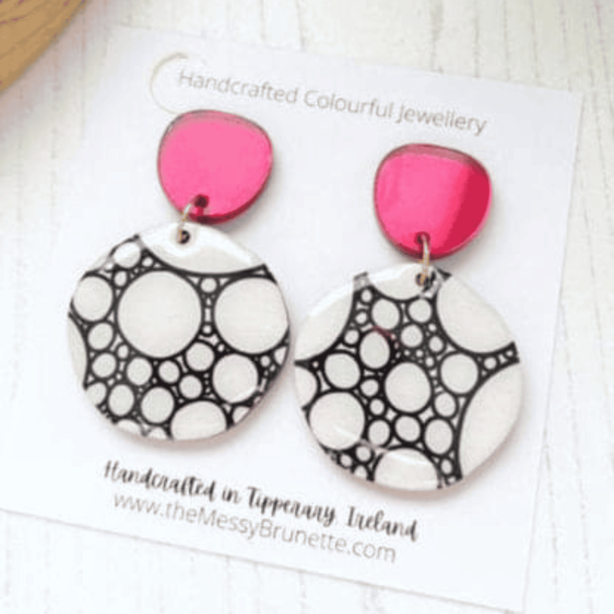 The Messy Brunette The Messy Brunette - Black and White Monocrome Earrings is