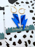 The Messy Brunette The Messy Brunette - Blue Bolt Hoop Earrings