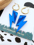 The Messy Brunette The Messy Brunette - Blue Bolt Hoop Earrings