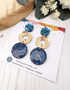 The Messy Brunette The Messy Brunette - Double Drop Earrings in Royal Blue