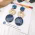The Messy Brunette The Messy Brunette - Double Drop Earrings in Royal Blue