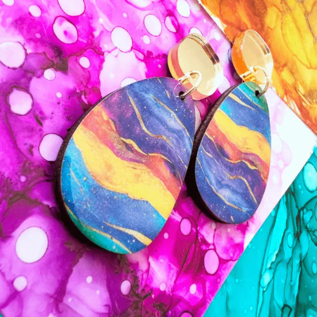 The Messy Brunette The Messy Brunette - Ink Wave Earrings