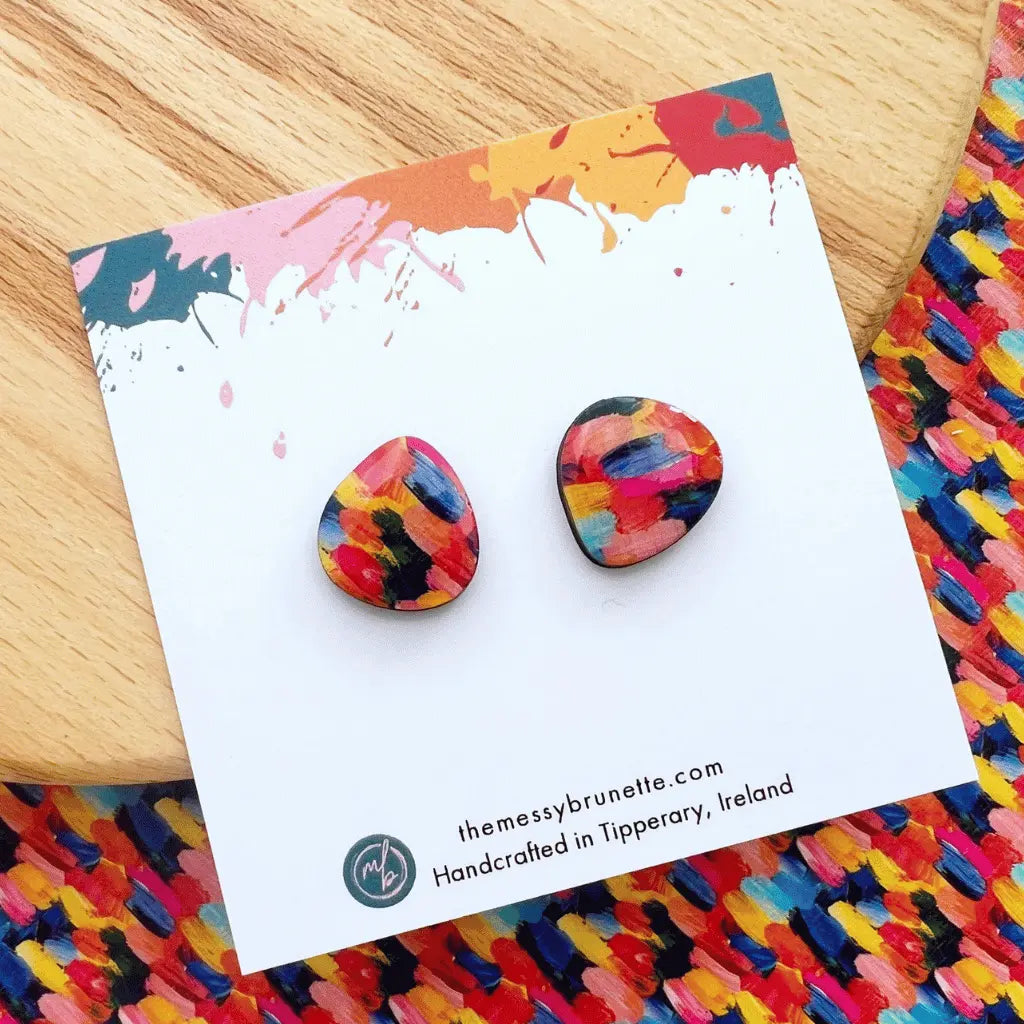 The Messy Brunette The Messy Brunette - Mini Brushstroke Statement Studs