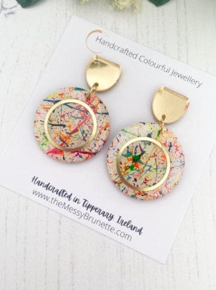 The Messy Brunette The Messy Brunette - Paint Splatter Earrings