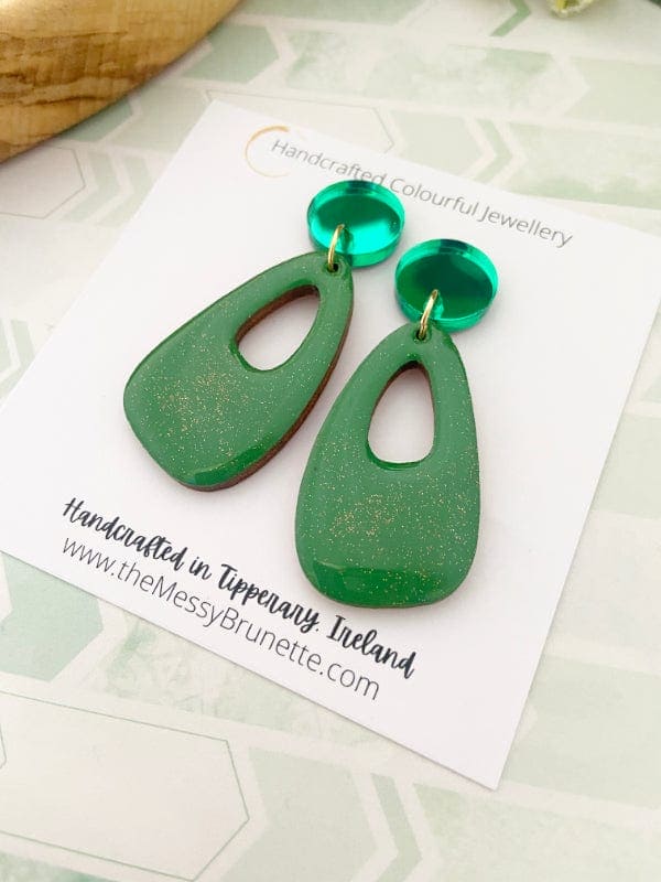 The Messy Brunette The Messy Brunette - Pop Drop Green Earrings