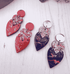 The Messy Brunette The Messy Brunette - Stacked Hearts Earrings in Red and Pink