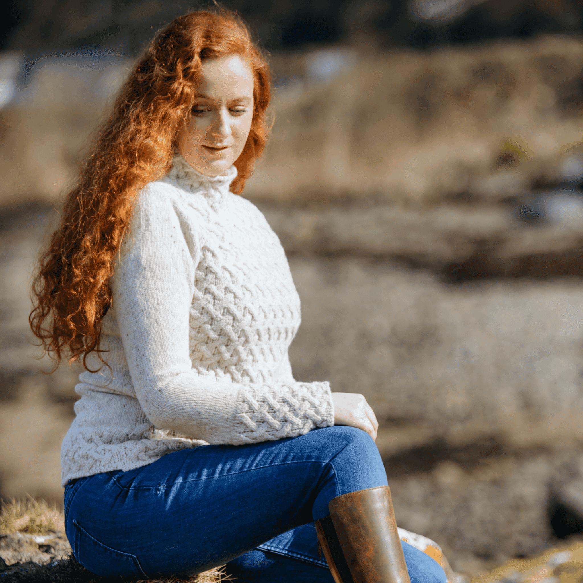 Ireland Eye Trellis Sweater Chalkstone