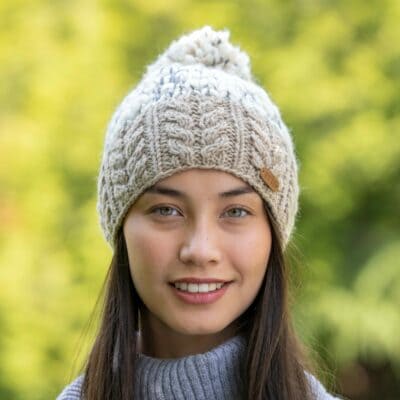 Erin Knitwear Uneven Wool Bobble Ladies Hat - Beige