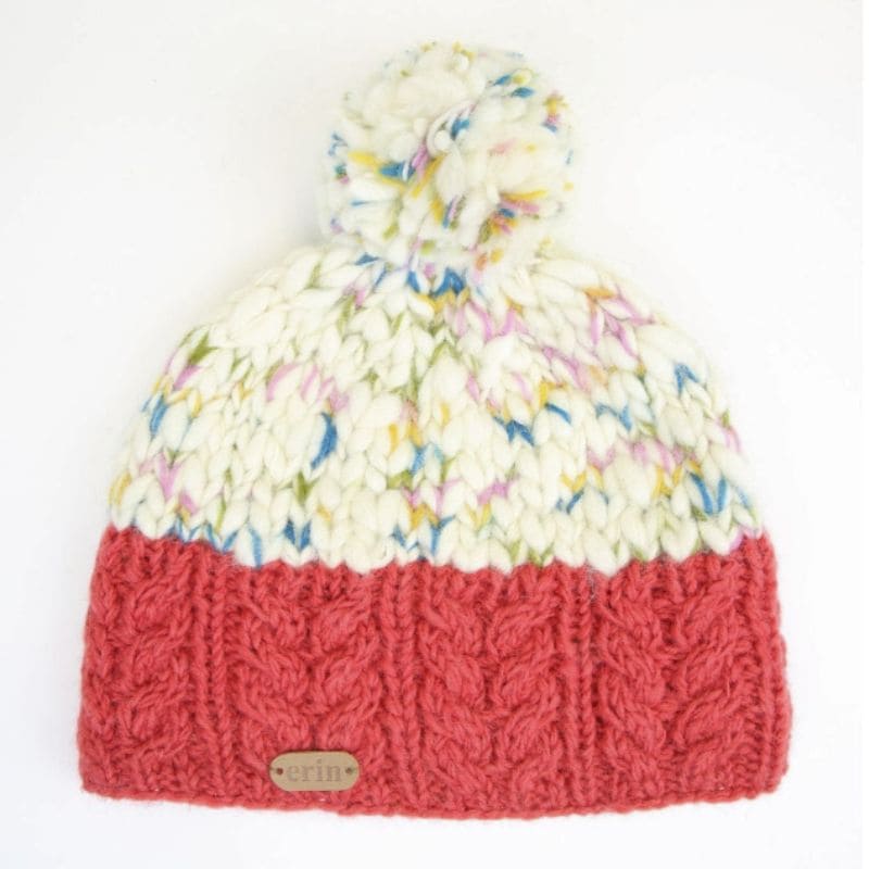 Erin Knitwear Uneven Wool Bobble Ladies Hat - Raspberry