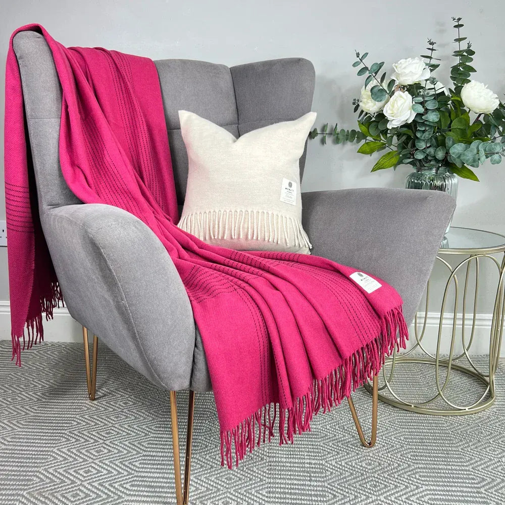 Raspberry Cashmere Throw Wool Cashmere Throw - Aspen Wild Orchid Throw – Connemara Sheep & Wool ...